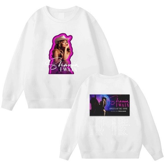 RiffRiss Tops - Shania Twain Queen Of Me Tour 2023 2 Sided Sweatshirt